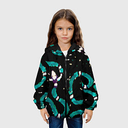 Куртка с капюшоном детская Змейки на охоте, цвет: 3D-черный — фото 2
