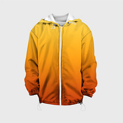 Куртка с капюшоном детская Градиент мягкий жёлто-оранжевый, цвет: 3D-белый