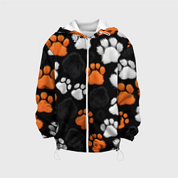 Куртка с капюшоном детская Мохнатые лапки, цвет: 3D-белый