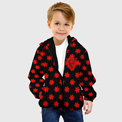 Куртка с капюшоном детская Bullet for my valentine pattern, цвет: 3D-черный — фото 2