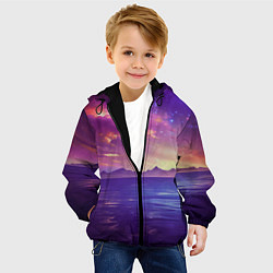 Куртка с капюшоном детская Волшебная галактика, цвет: 3D-черный — фото 2