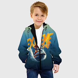 Куртка с капюшоном детская Экстремальный гидроцикл, цвет: 3D-черный — фото 2
