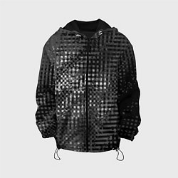 Куртка с капюшоном детская Тёмный чёрно-серый абстарктный, цвет: 3D-черный