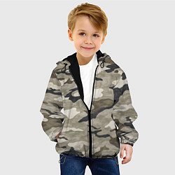Куртка с капюшоном детская Песочный камуфляж, цвет: 3D-черный — фото 2
