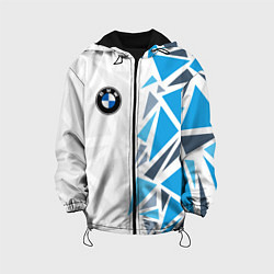 Куртка с капюшоном детская Бмв - фрагментация синяя, цвет: 3D-черный