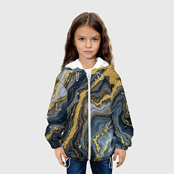 Куртка с капюшоном детская Золотые диагонали, цвет: 3D-белый — фото 2