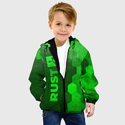 Куртка с капюшоном детская Rust - green gradient по-вертикали, цвет: 3D-черный — фото 2