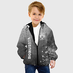 Куртка с капюшоном детская Borussia - grey gradient вертикально, цвет: 3D-черный — фото 2