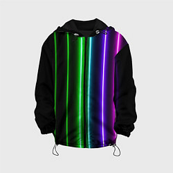 Куртка с капюшоном детская Neon lines, цвет: 3D-черный