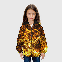 Куртка с капюшоном детская Текстура золотые нити, цвет: 3D-черный — фото 2
