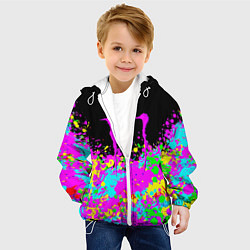 Куртка с капюшоном детская Monster energy краски неоновые, цвет: 3D-белый — фото 2