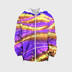 Куртка с капюшоном детская Блестящая волнистая текстура, цвет: 3D-белый