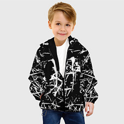 Куртка с капюшоном детская Monster energy белые штрихи краско, цвет: 3D-черный — фото 2