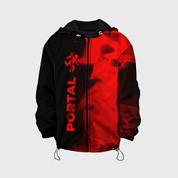 Куртка с капюшоном детская Portal - red gradient по-вертикали, цвет: 3D-черный