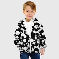 Куртка с капюшоном детская Модная чб абстракция - нейроарт, цвет: 3D-белый — фото 2