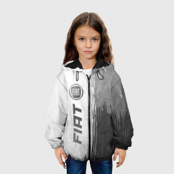 Куртка с капюшоном детская Fiat - white gradient по-вертикали, цвет: 3D-черный — фото 2
