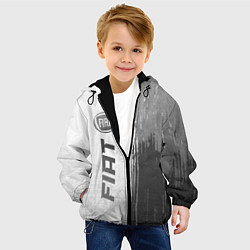 Куртка с капюшоном детская Fiat - white gradient по-вертикали, цвет: 3D-черный — фото 2