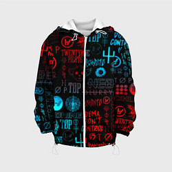 Куртка с капюшоном детская Twenty one pilots rock pattern, цвет: 3D-белый