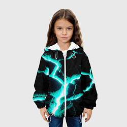 Куртка с капюшоном детская Color light blue black, цвет: 3D-белый — фото 2