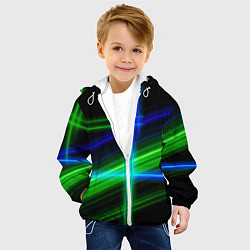 Куртка с капюшоном детская Color blue black green, цвет: 3D-белый — фото 2