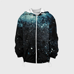 Куртка с капюшоном детская Черно-синий текстурный фон, цвет: 3D-белый