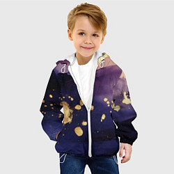 Куртка с капюшоном детская Золотая краска на текстуре, цвет: 3D-белый — фото 2