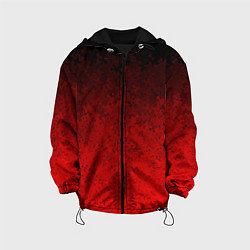 Куртка с капюшоном детская Чёрно-красный текстурный градиент, цвет: 3D-черный