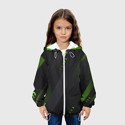 Куртка с капюшоном детская Color black green, цвет: 3D-белый — фото 2