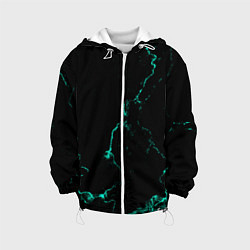 Куртка с капюшоном детская Color black turquoise, цвет: 3D-белый