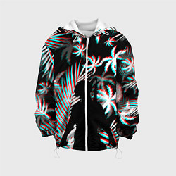 Куртка с капюшоном детская Pubg тропики глитч, цвет: 3D-белый