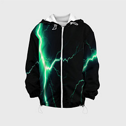 Куртка с капюшоном детская Lightning turquoise, цвет: 3D-белый