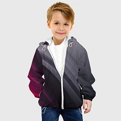 Куртка с капюшоном детская Color black grey, цвет: 3D-белый — фото 2