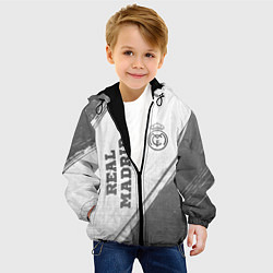 Куртка с капюшоном детская Real Madrid - white gradient вертикально, цвет: 3D-черный — фото 2