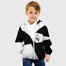 Куртка с капюшоном детская Real Madrid geometry black, цвет: 3D-белый — фото 2