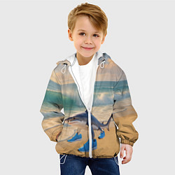 Куртка с капюшоном детская Тралалеро тралала мем, цвет: 3D-белый — фото 2