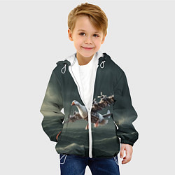 Куртка с капюшоном детская Бомбардито гусито мем, цвет: 3D-белый — фото 2