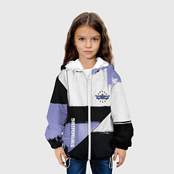 Куртка с капюшоном детская Плавание спортивное, цвет: 3D-белый — фото 2