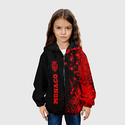 Куртка с капюшоном детская Monaco - red gradient по-вертикали, цвет: 3D-черный — фото 2