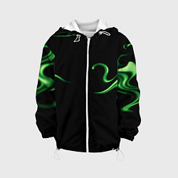 Куртка с капюшоном детская The color is light green abstraction, цвет: 3D-белый
