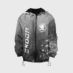 Куртка с капюшоном детская Skoda - grey gradient вертикально, цвет: 3D-черный