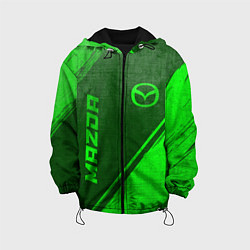 Куртка с капюшоном детская Mazda - green gradient вертикально, цвет: 3D-черный