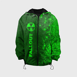 Куртка с капюшоном детская Fallout - green gradient по-вертикали, цвет: 3D-черный