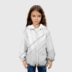 Куртка с капюшоном детская Светлый серый текстура с полосой, цвет: 3D-белый — фото 2