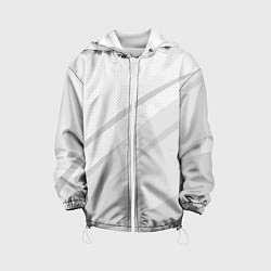 Куртка с капюшоном детская Светлый серый текстура с полосой, цвет: 3D-белый