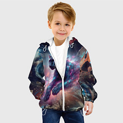 Куртка с капюшоном детская Космическая пантера - нейроарт, цвет: 3D-белый — фото 2