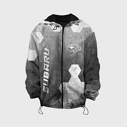 Куртка с капюшоном детская Subaru - grey gradient вертикально, цвет: 3D-черный