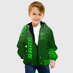 Куртка с капюшоном детская Saab - green gradient вертикально, цвет: 3D-черный — фото 2