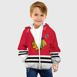 Куртка с капюшоном детская Чикаго Блэкхокс хоккей, цвет: 3D-белый — фото 2