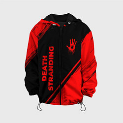 Куртка с капюшоном детская Death Stranding - red gradient вертикально, цвет: 3D-черный