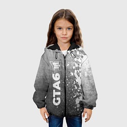 Куртка с капюшоном детская GTA6 - grey gradient по-вертикали, цвет: 3D-черный — фото 2